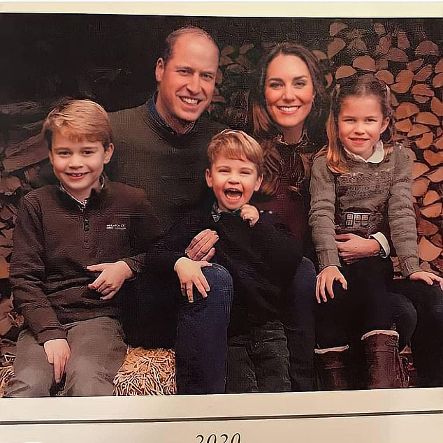 The Cambridge Christmas card for this year has been leaked - and it shows the family beaming together outdoors