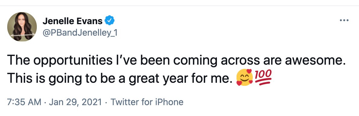 Jenelle bragged to her followers that she had a 'great' year ahead