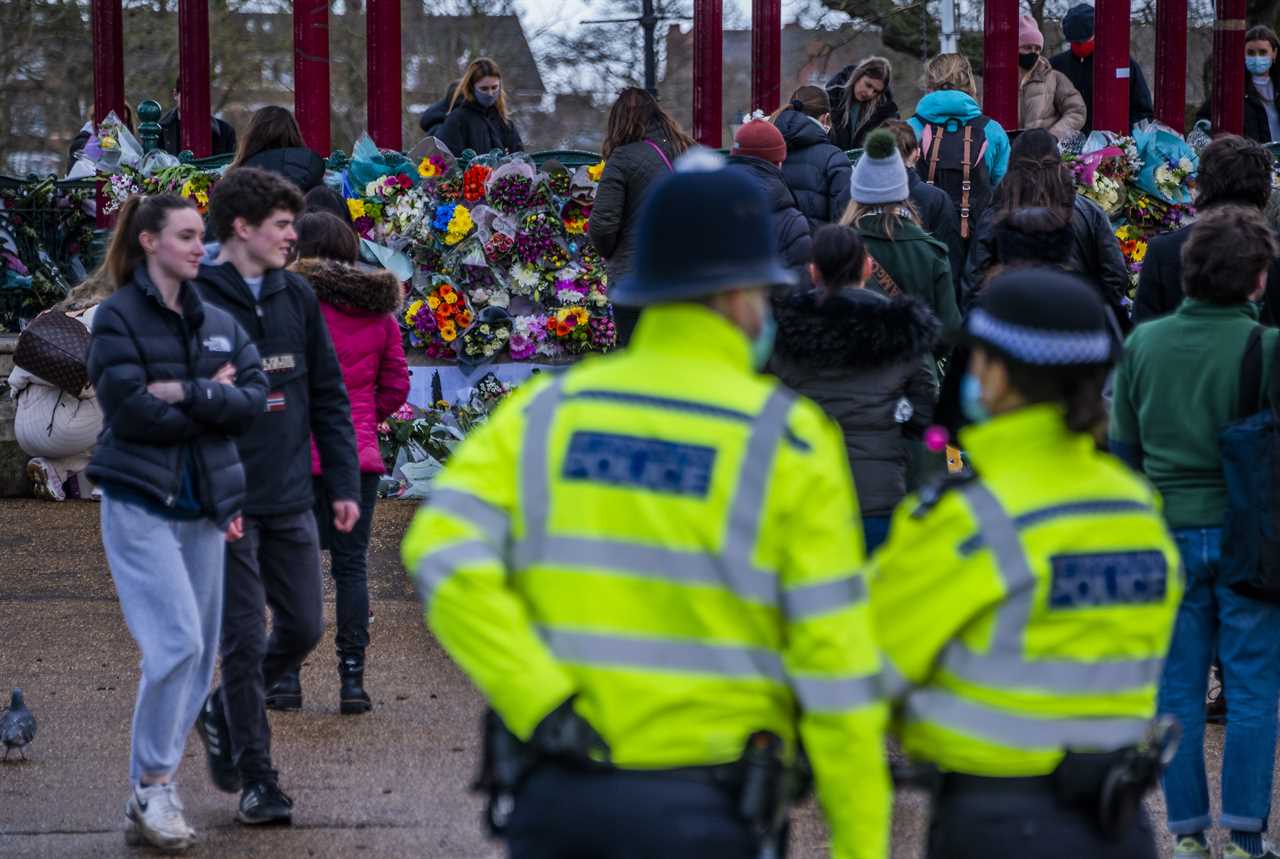 Police were present at the vigil