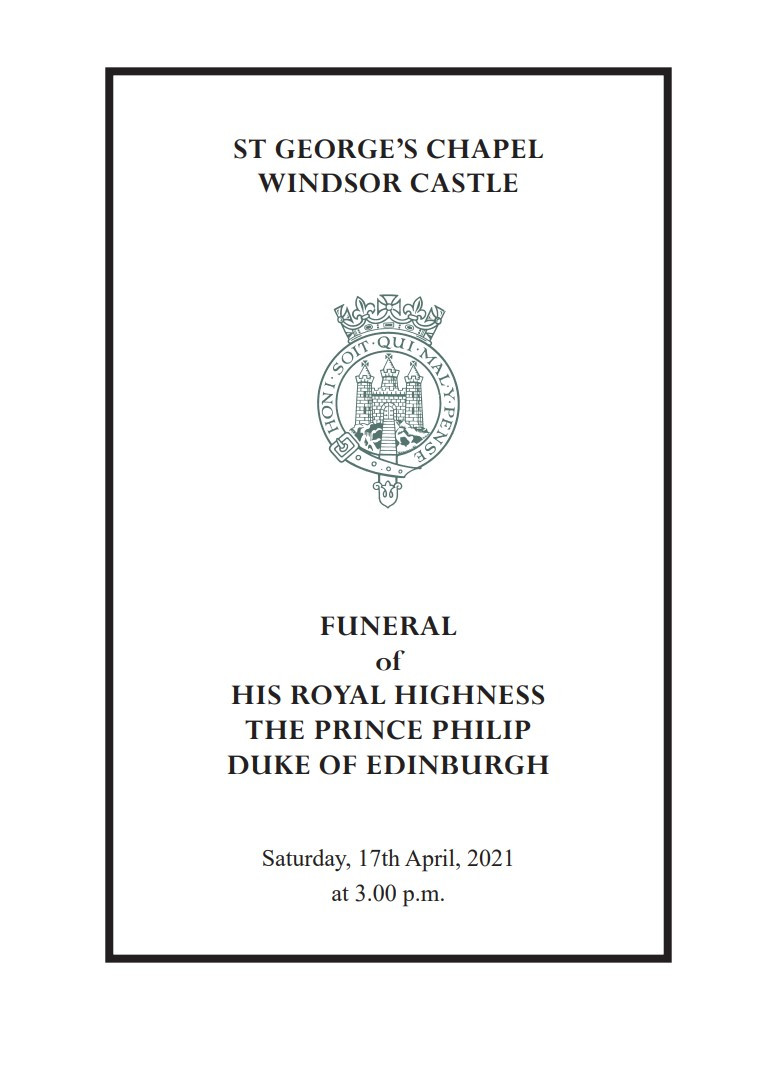 The Order of Service for the funeral of  Prince Philip