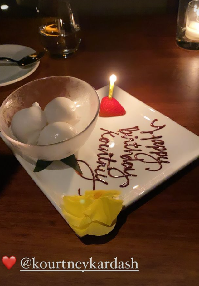 The couple enjoyed a romantic birthday dinner