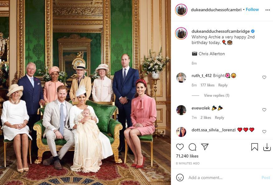 The Duke and Duchess of Cambridge shared this family snap to mark the special day