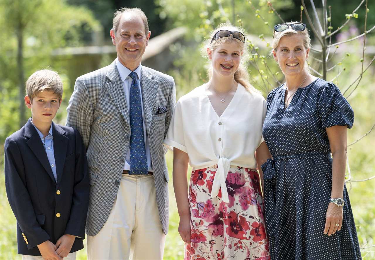 Prince Edward and Sophie with James Viscount Severn and Lady Louise Windsor