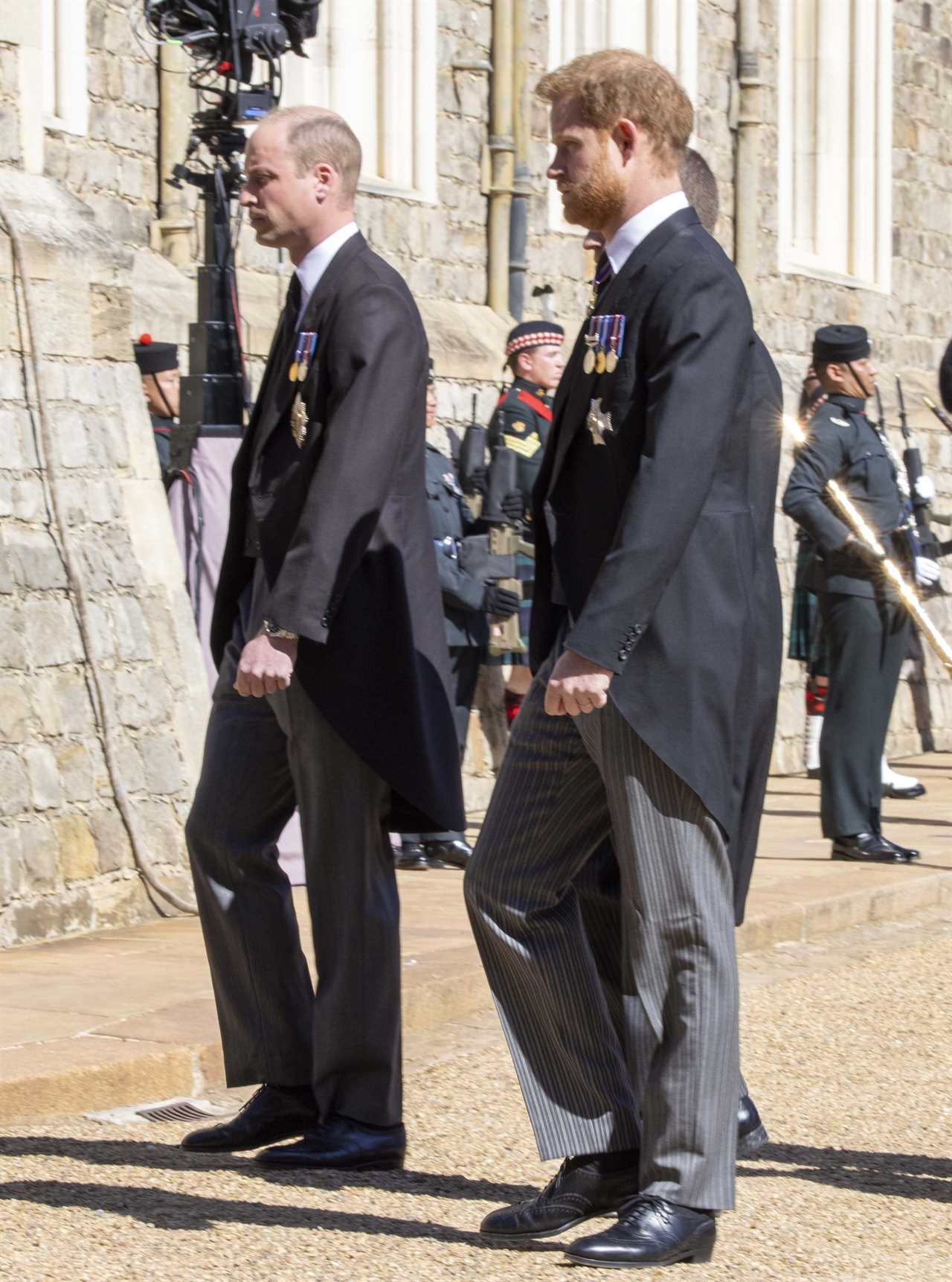 Prince William and Harry walked behind the coffin at Prince Philip's funeral