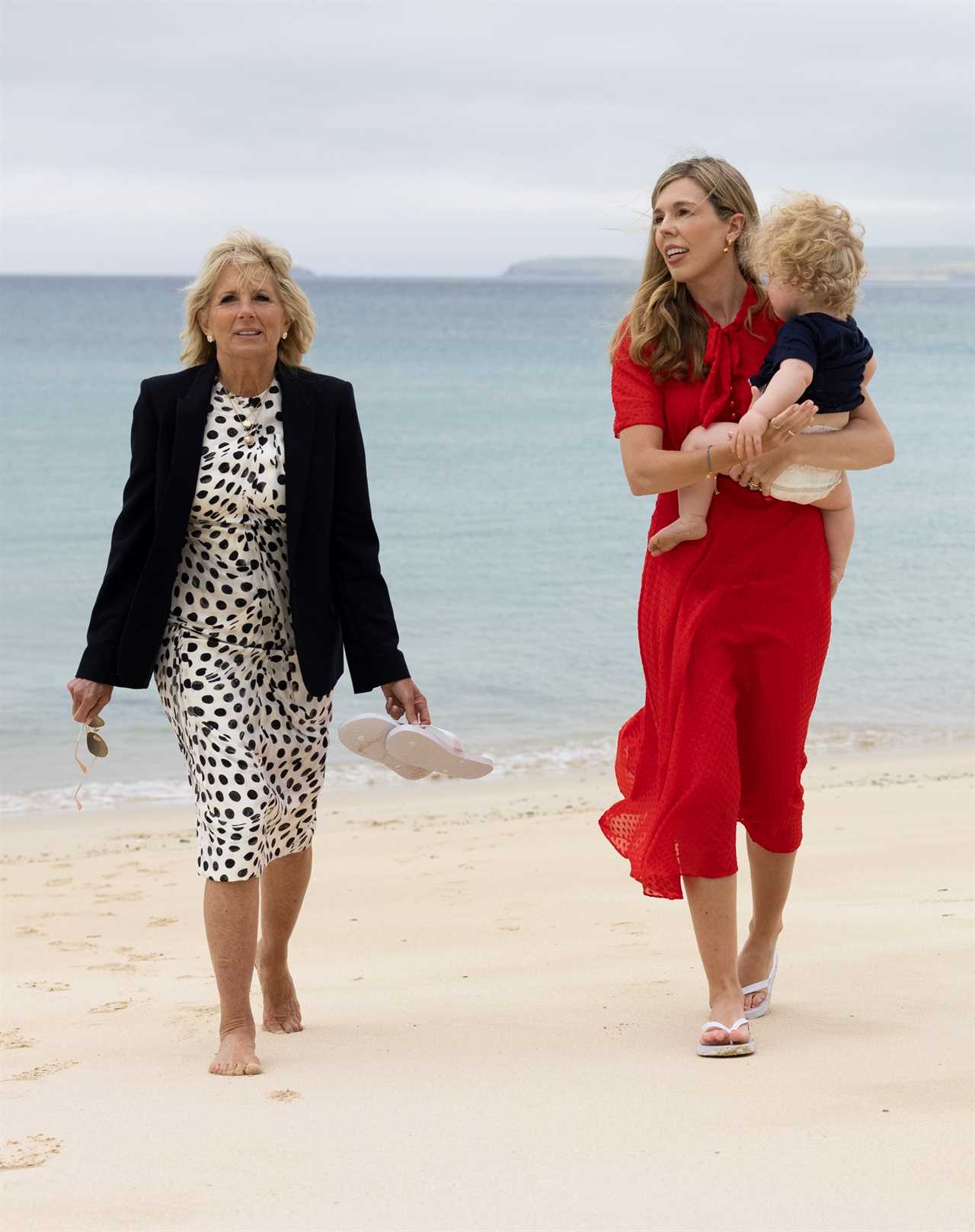 Carrie and Jill on the beach with Wilf