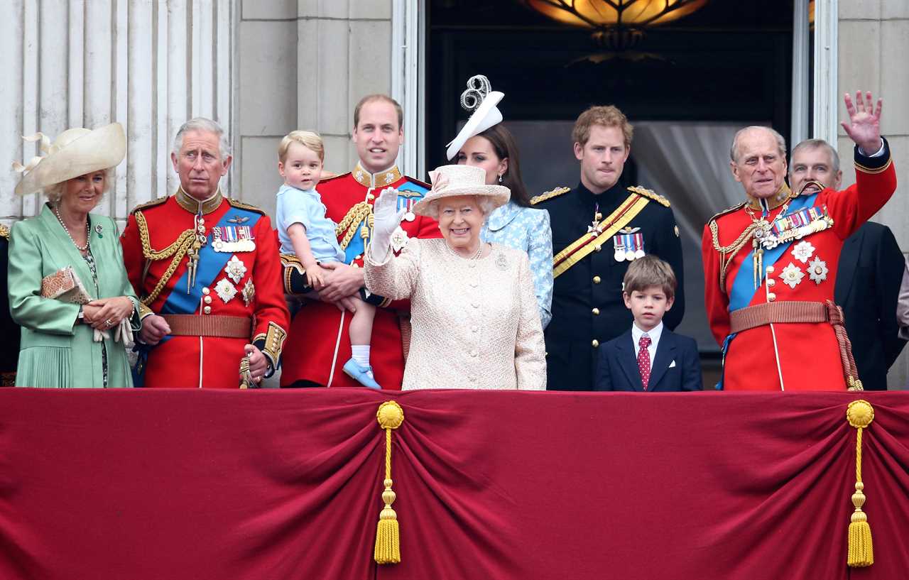 The Royal Family on the balcony of Buckingham Palace following the Trooping The Colour ceremony on June 13, 2015