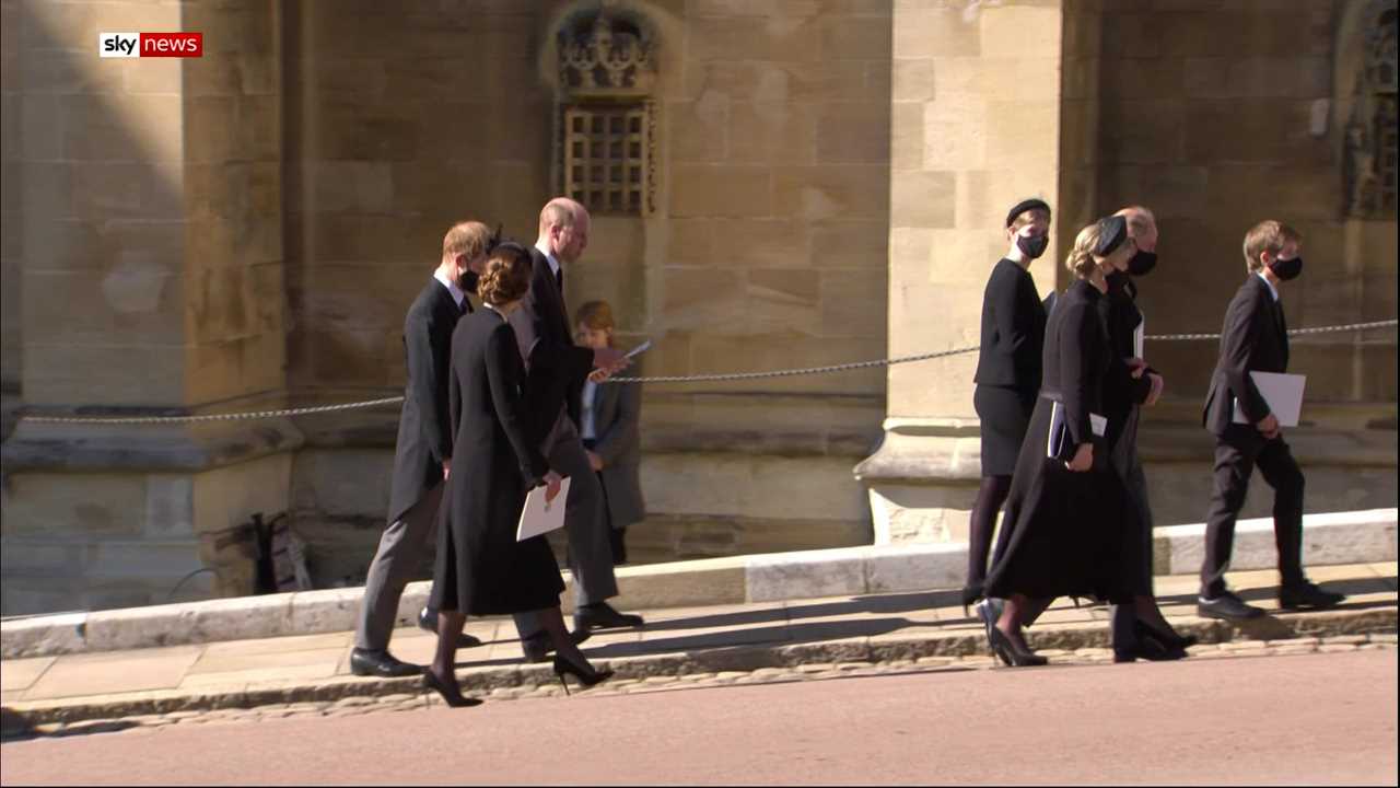 Prince Harry was seen walking and talking with Prince William and Kate