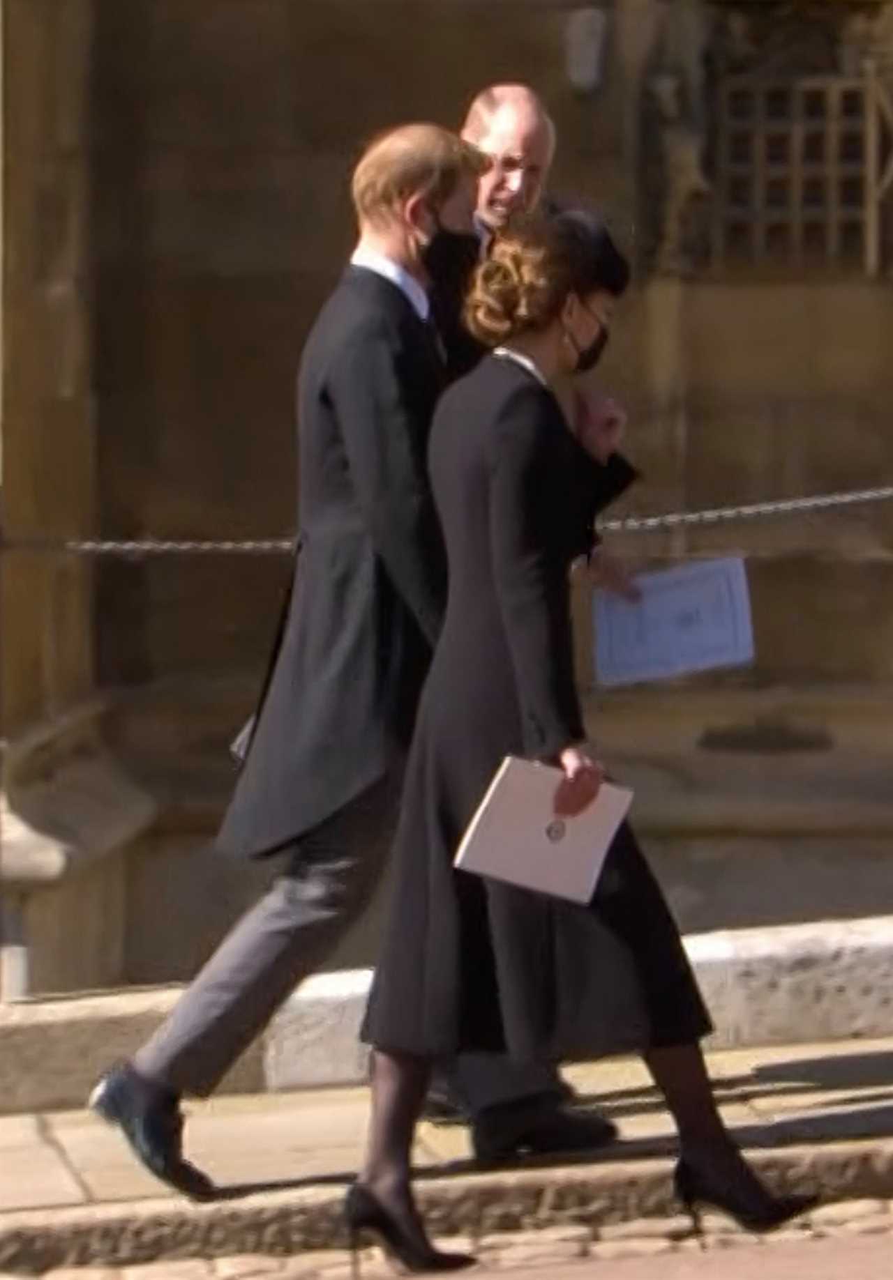 Body language expert Judi James said the pictures of William and Harry chatting at the funeral were a 'well-crafted sham'