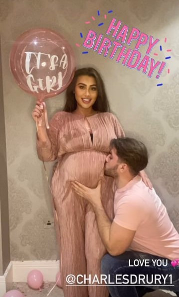 Pregnant Lauren and her partner Charles