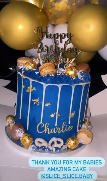 The delicious cake ordered for Charles' birthday