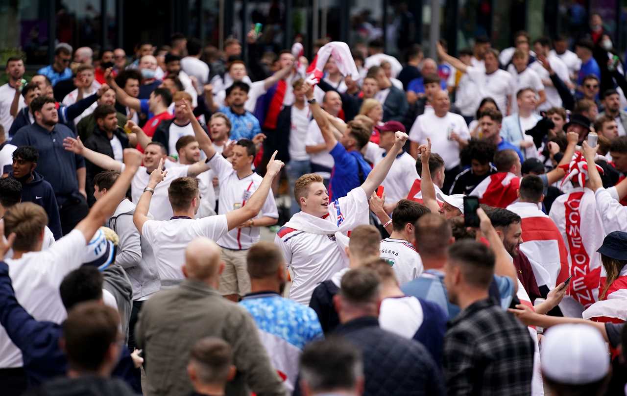 Crowds sing and chant as they pack out Wembley