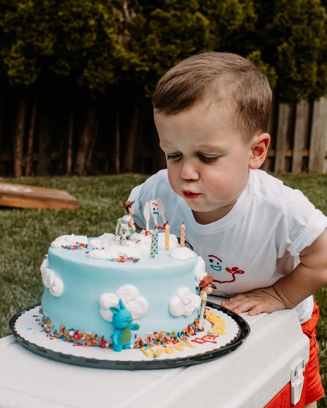 Jackson blew out the candles of his birthday cake