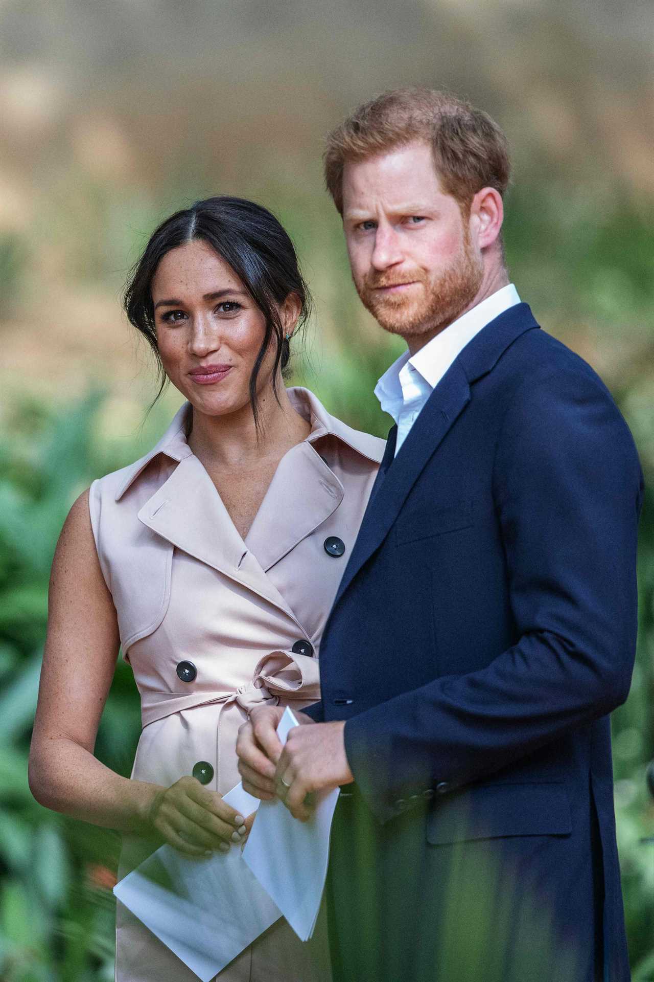 Meghan and Harry - pictured here in South Africa - stepped down as senior royals in January 2020