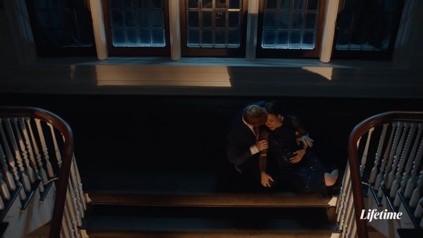 In the new trailer for Lifetime film Harry & Meghan: Escaping the Palace, Meghan can be seen sobbing on the floor, cradled by Harry