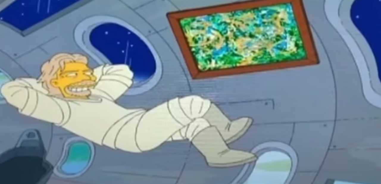 The Simpsons appeared to have conjured Sir Richard Branson rocketing into space seven years before he actually accomplished the feat