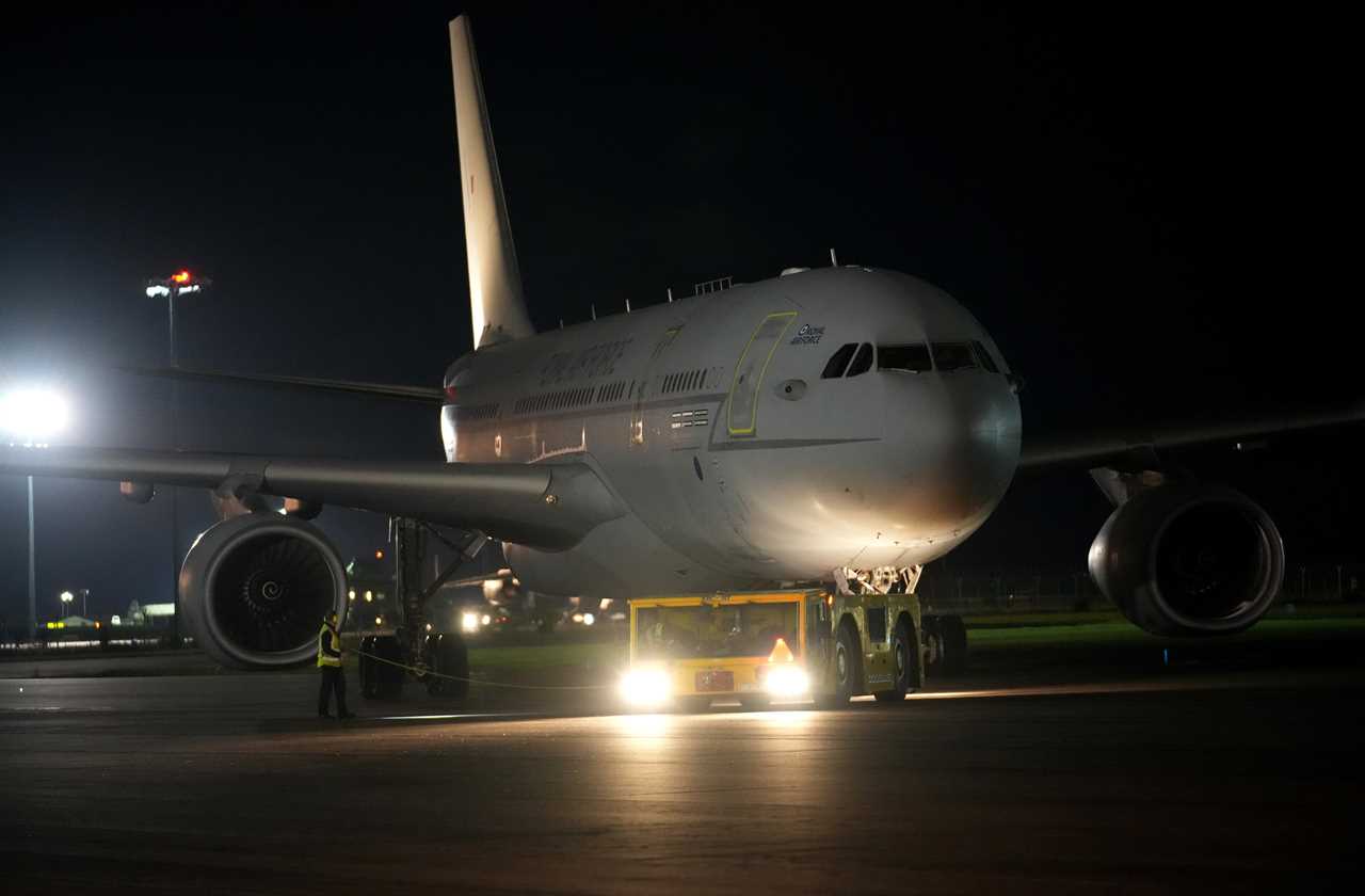 Evacuation flights from Kabul touch down at RAF Brize Norton in Oxfordshire