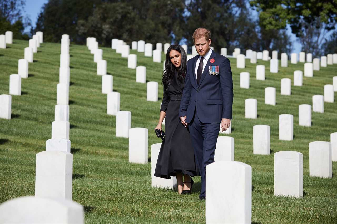 Meghan Markle and Prince Harry visited Los Angeles National Cemetery today