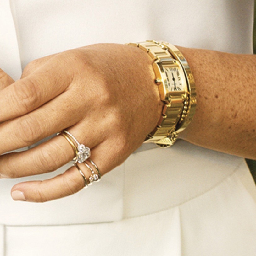 Meghan wore Diana's Gold Cartier watch for the shoot