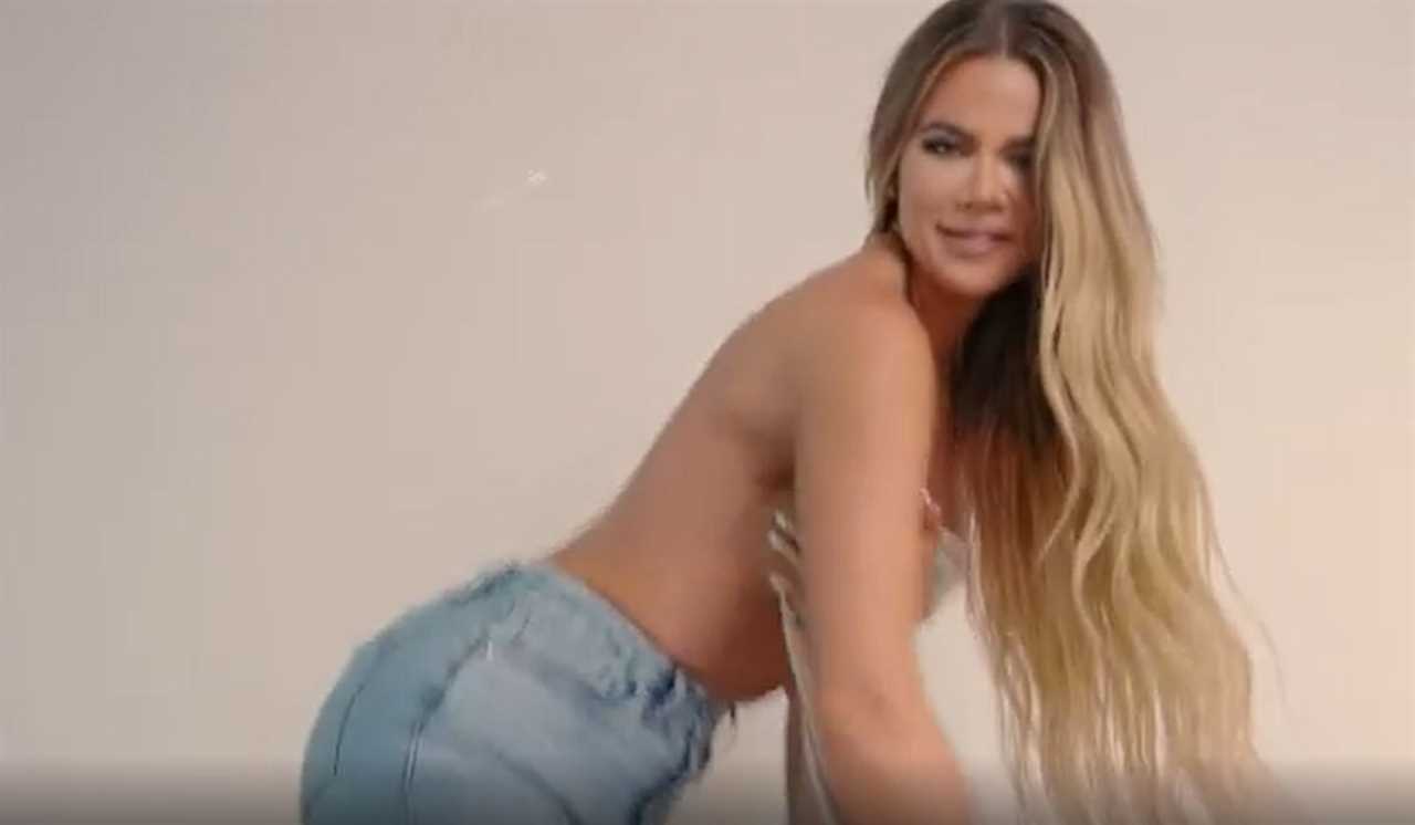 She rolled around a bed TOPLESS in the ad while modeling her new jeans