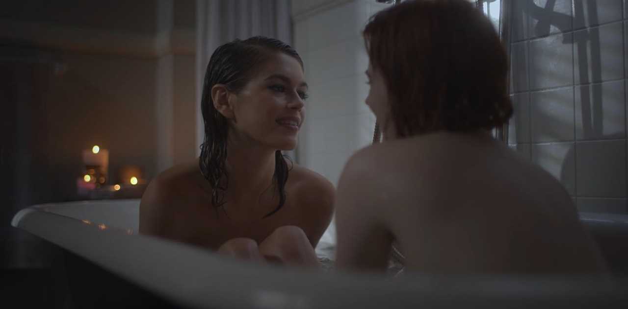 Kaia Gerber strips naked for a steamy bath scene in American Horror Stories 