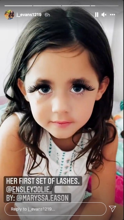 Jenelle it was Ensley's 'first set of lashes'