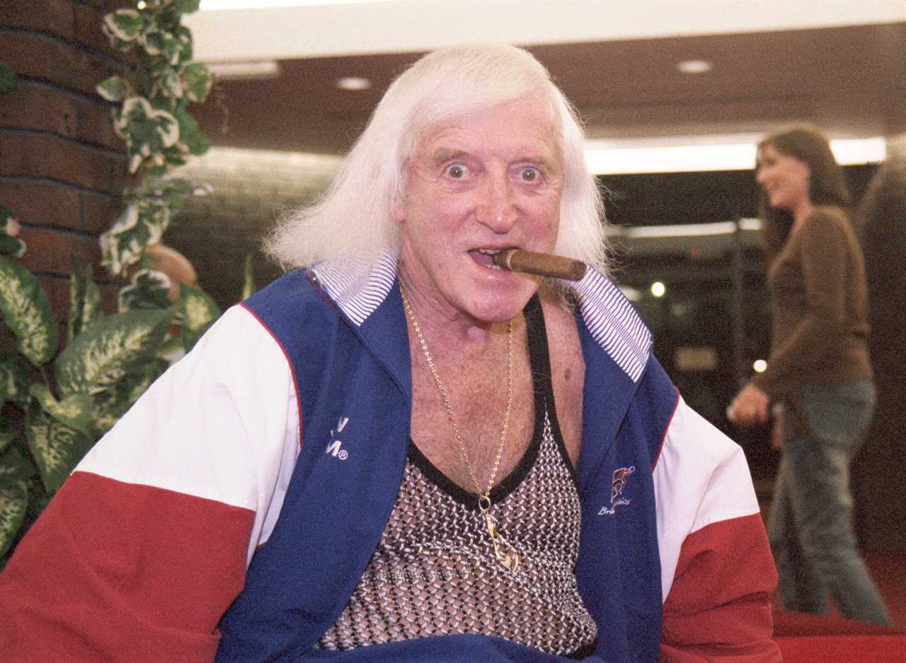 Sir Jimmy Savile at Stoke Mandeville Hospital in Sep 2003