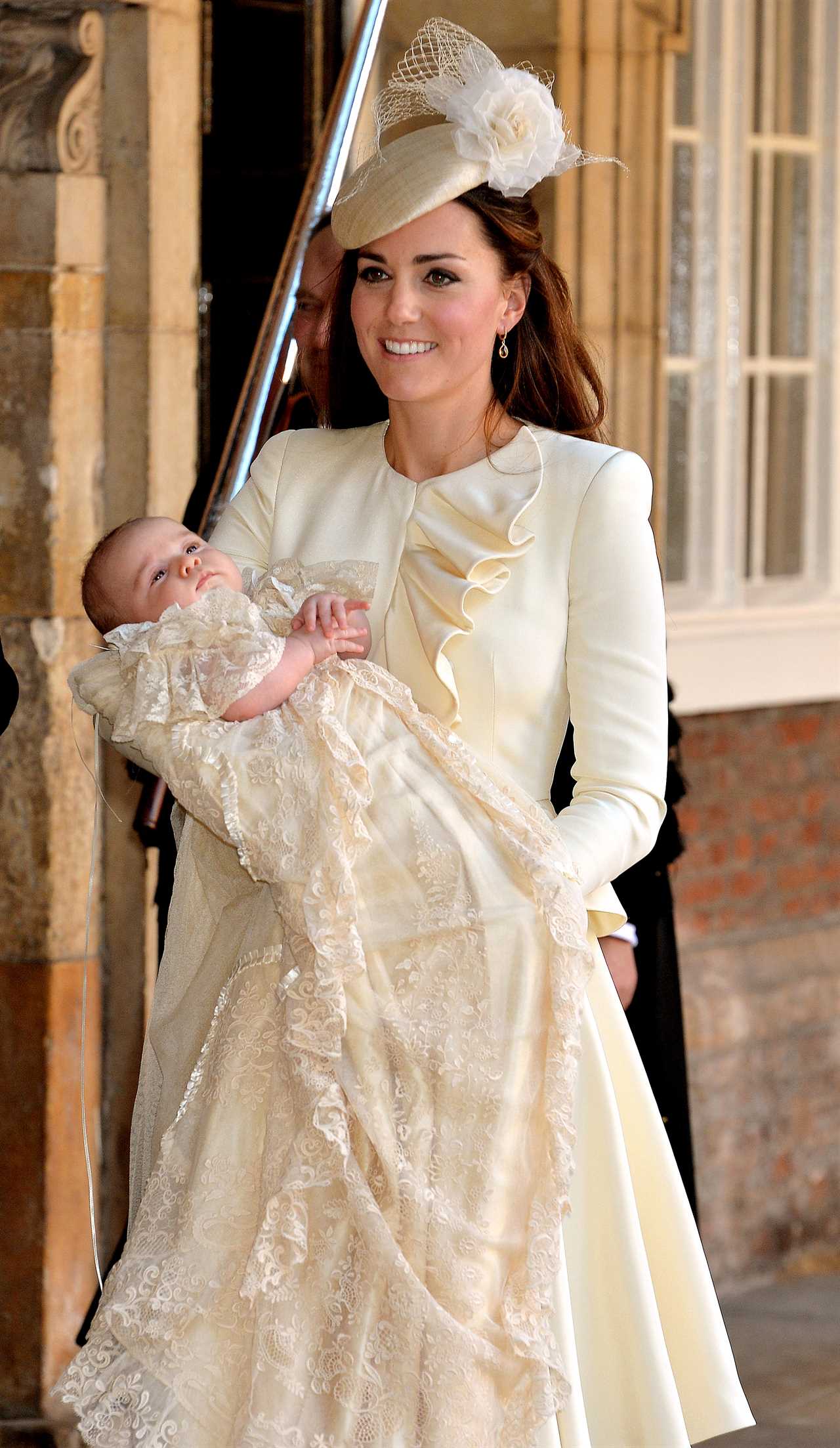 Prince George wore the christening gown in October 2013