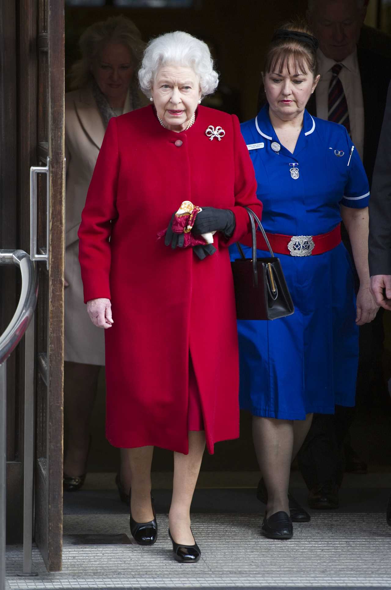 The Queen, 95, cancelled official duties as she was seen by specialists on Wednesday afternoon, pictured here at her last over-night stay in 2013