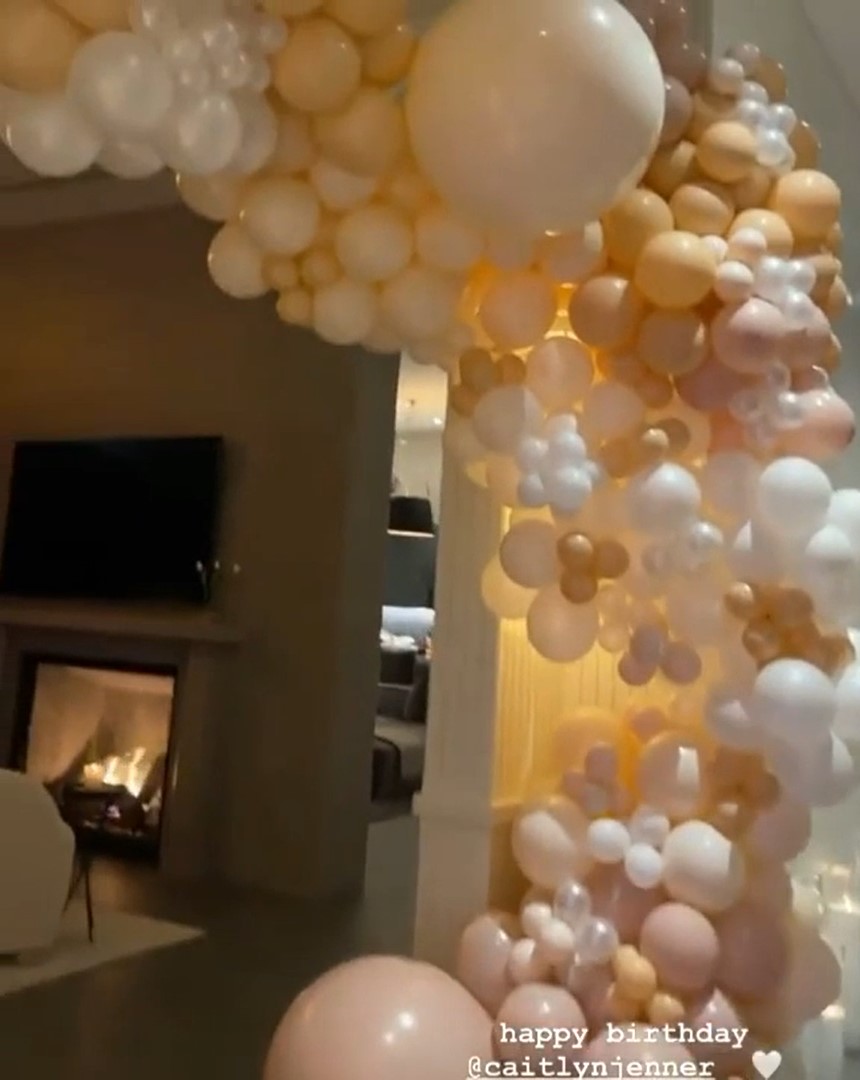 She posted and then deleted a video of inside the event, which featured a massive balloon arch