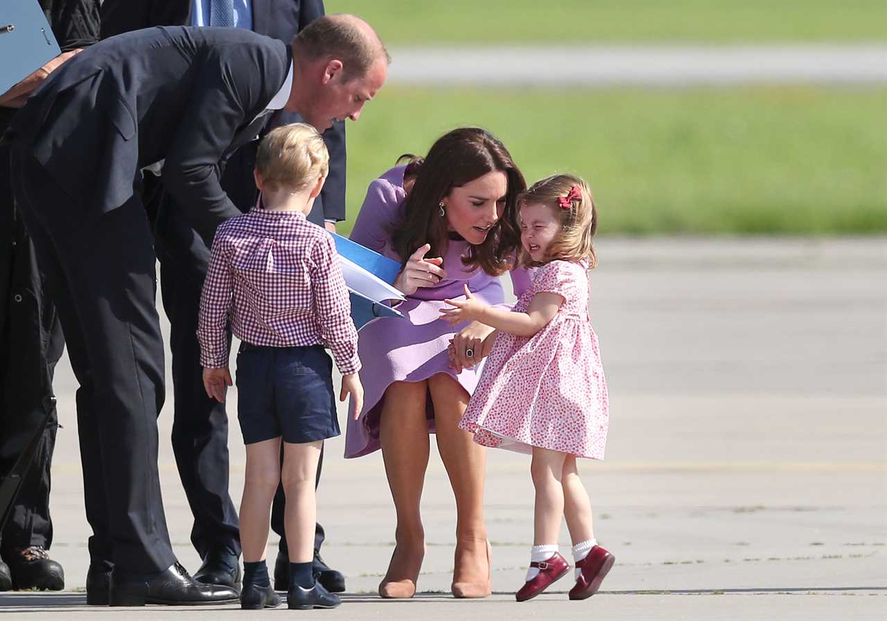 Kate can be serious when her adorable kids if the occasion calls for it