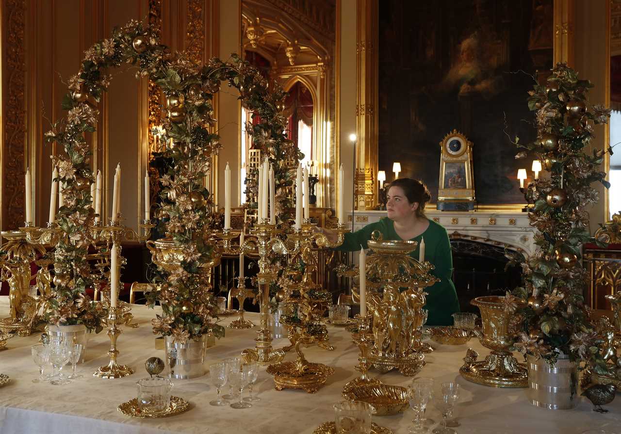 The lavish decorations are a stone's throw away from Prince Harry and Meghan's home, Frogmore Cottage, in the grounds of Windsor Castle