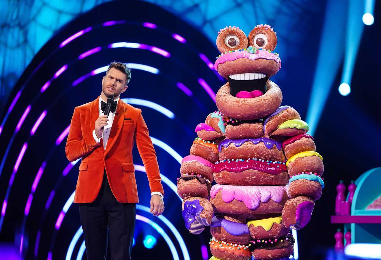 Doughnuts towered over host Joel Dommett on The Masked Singer tonight