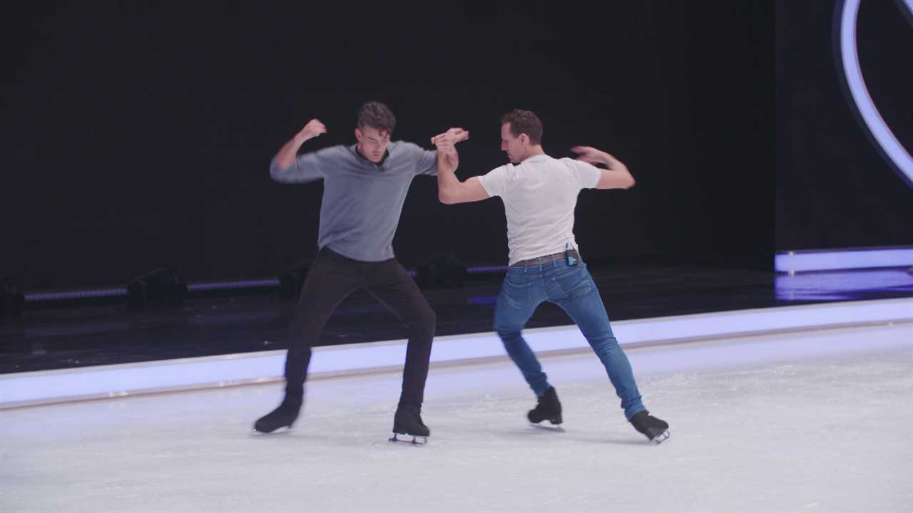 Brendan Cole rehearses with his new dance partner Brendyn