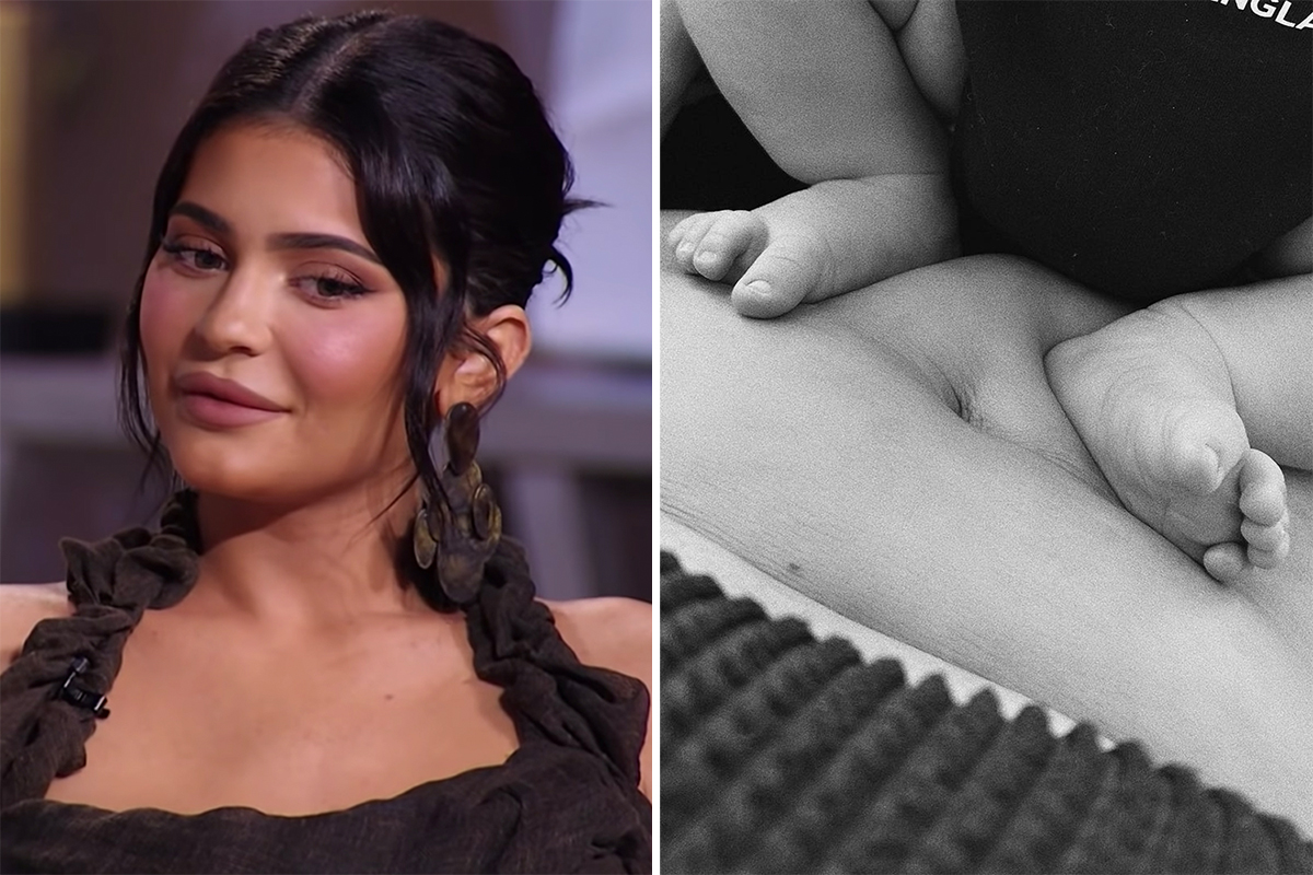 Kylie Jenner praised for showing off her ‘stretch marks & extra weight’ on her tummy in photo with her baby son