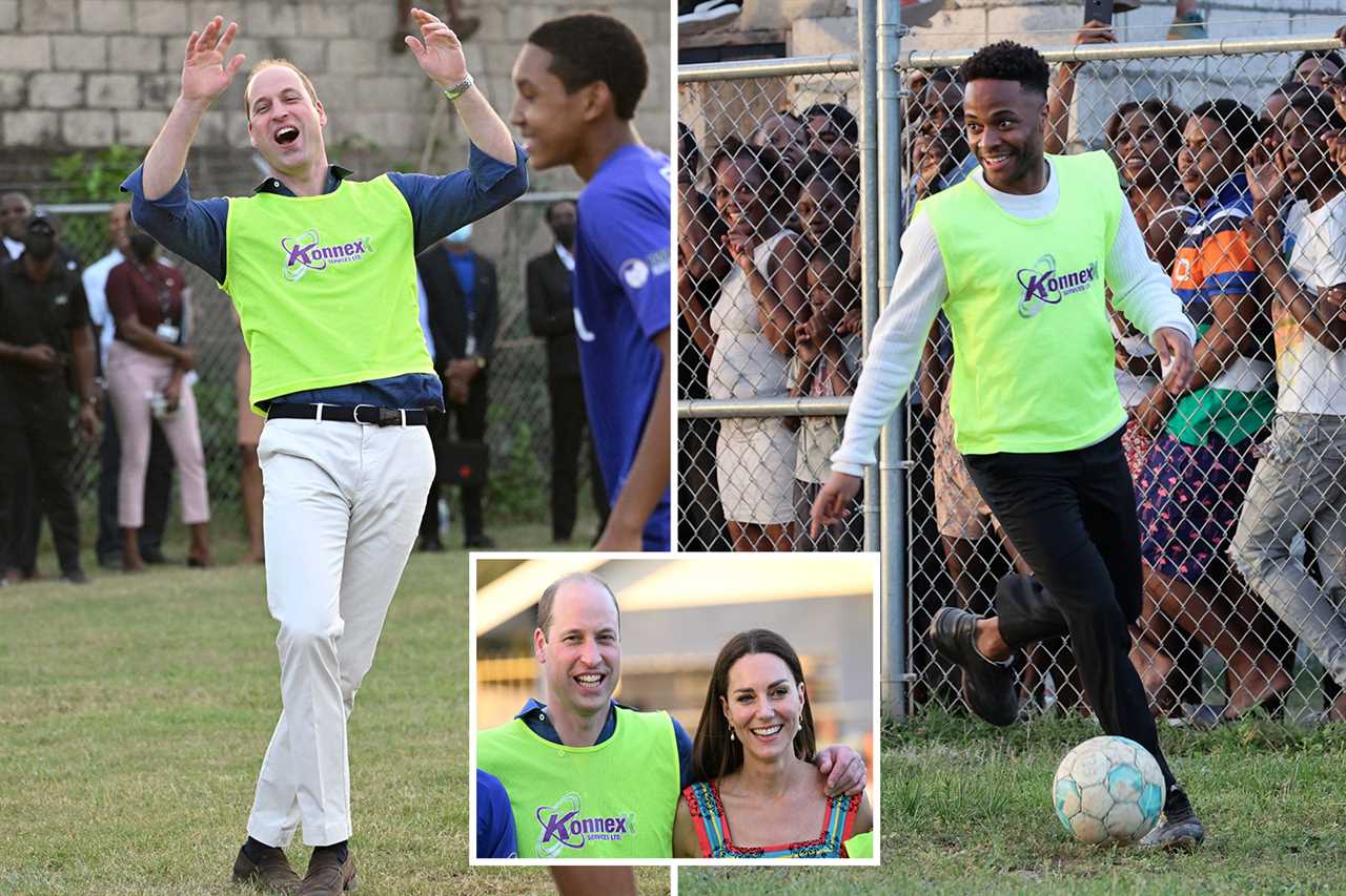 Kate Middleton is all smiles as rain lashes down during school visit with Prince William in Bahamas