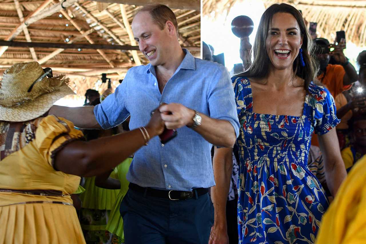 Kate slips into gorgeous blue dress as she says goodbye to Jamaica and touches down in the Bahamas on final leg of tour