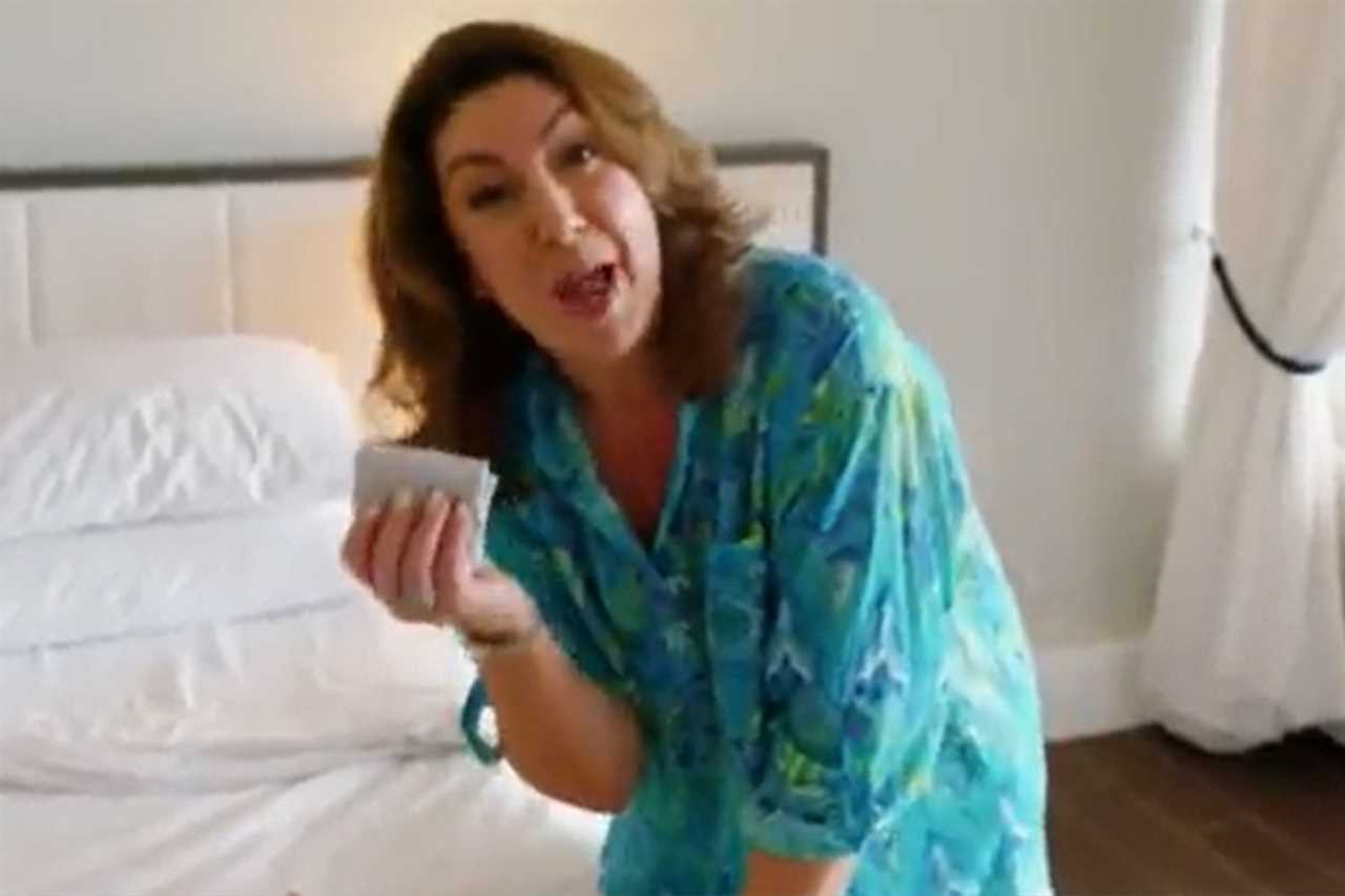 Jane McDonald left red-faced after falling over in swimsuit filming Caribbean travel show