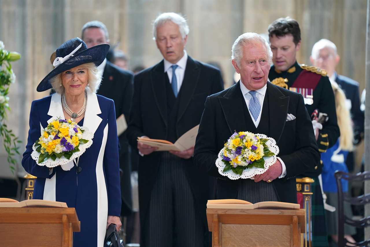 Charles and Camilla attended today's Maundy Service in the Queen's place