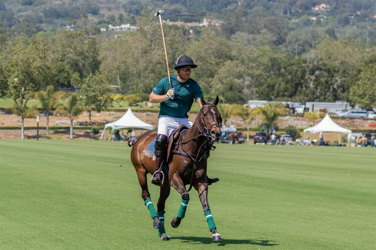 Prince Harry is an avid polo player, here he plays at Santa Barbara Polo Club