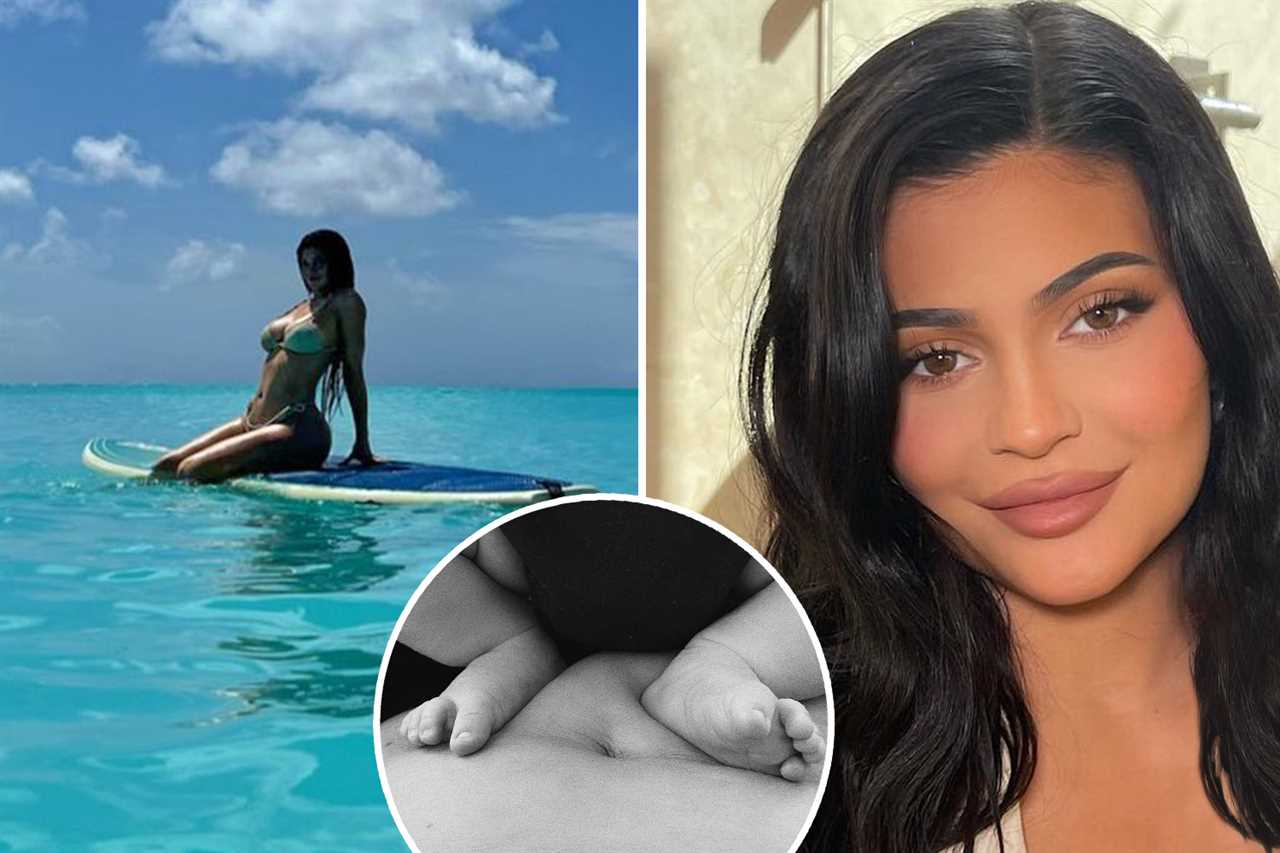 Kylie Jenner flaunts her post-baby body in super tiny bikini & sunbathes while on vacation with Travis Scott