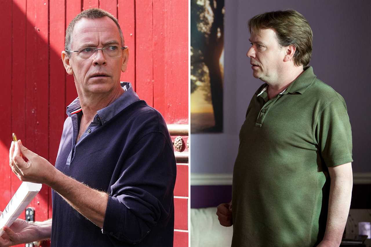 Eastenders legends Andrew Lynford and Mark Homer unrecognisable as they recreate controversial kiss 26 years later