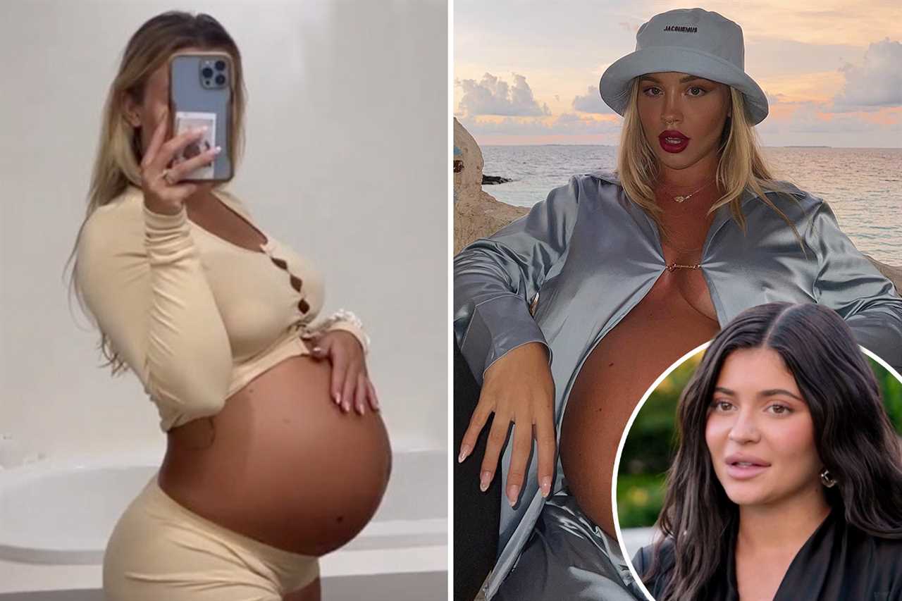Kylie Jenner’s pregnant nemesis Tammy Hembrow shows off her bare belly as her due date approaches in new video
