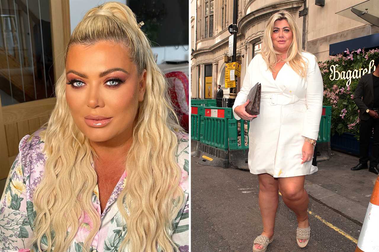 Gemma Collins wows in multi coloured dress as she scoffs chocolate during baking session