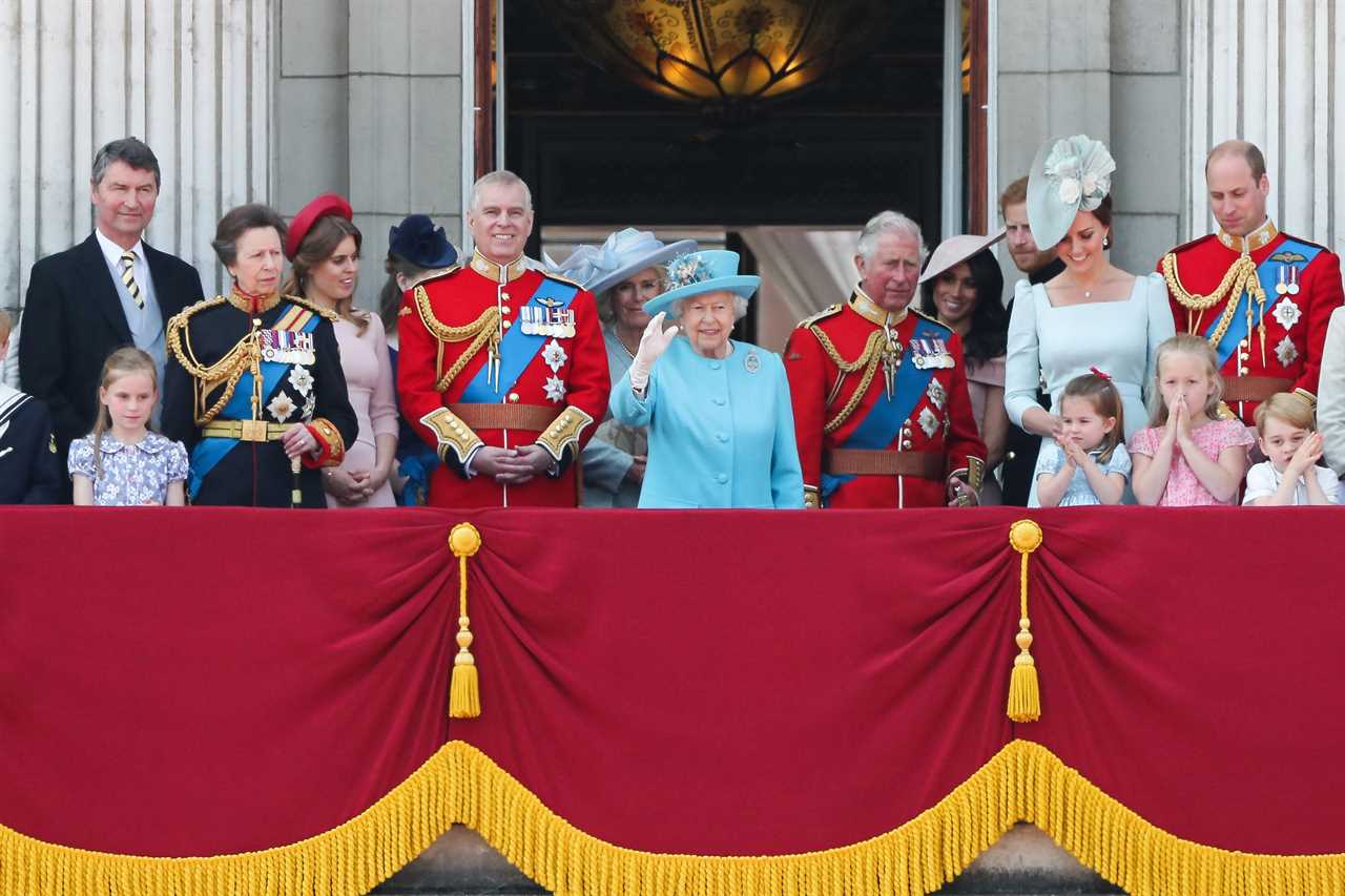 The royal family on Buckingham Palace balcony on June 9, 2018