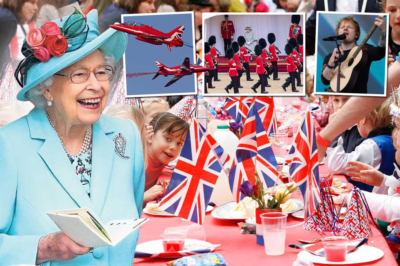 Excited Brits dress up and get the party started ahead of long weekend celebrating Queen’s Platinum Jubilee