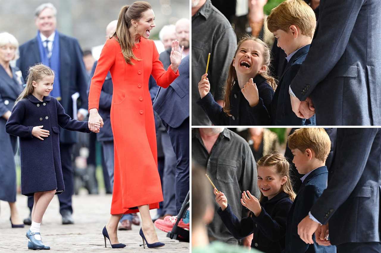 Royal fans gush over sweet moment Princess Charlotte copies Kate Middleton during Cardiff visit