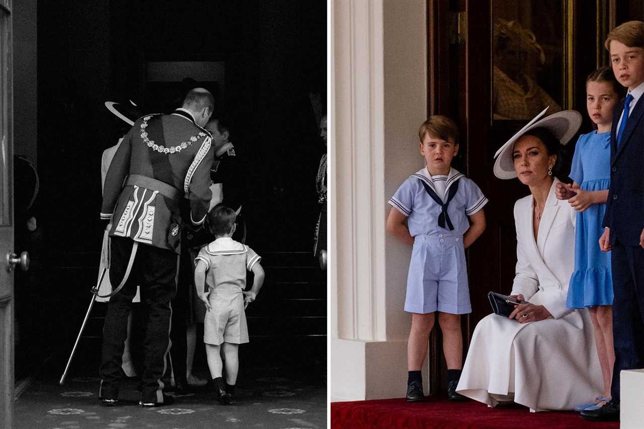 Eagle-eyed royal fans spot adorable moment William asks Charles if Prince Louis can sit on his lap during Jubilee outing