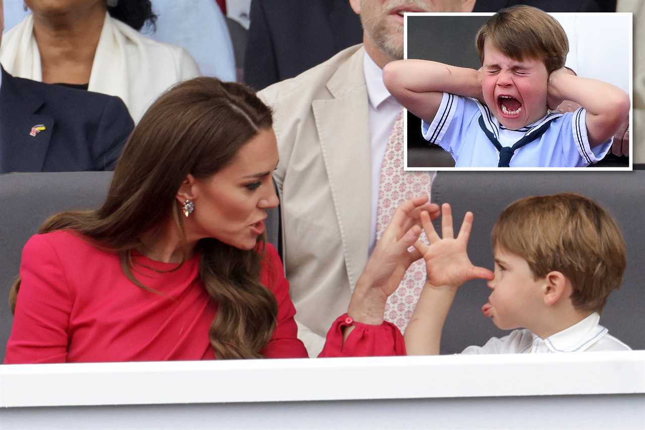 Royal fans spot sweet moment Kate Middleton captured blowing a kiss to her playful son Prince Louis