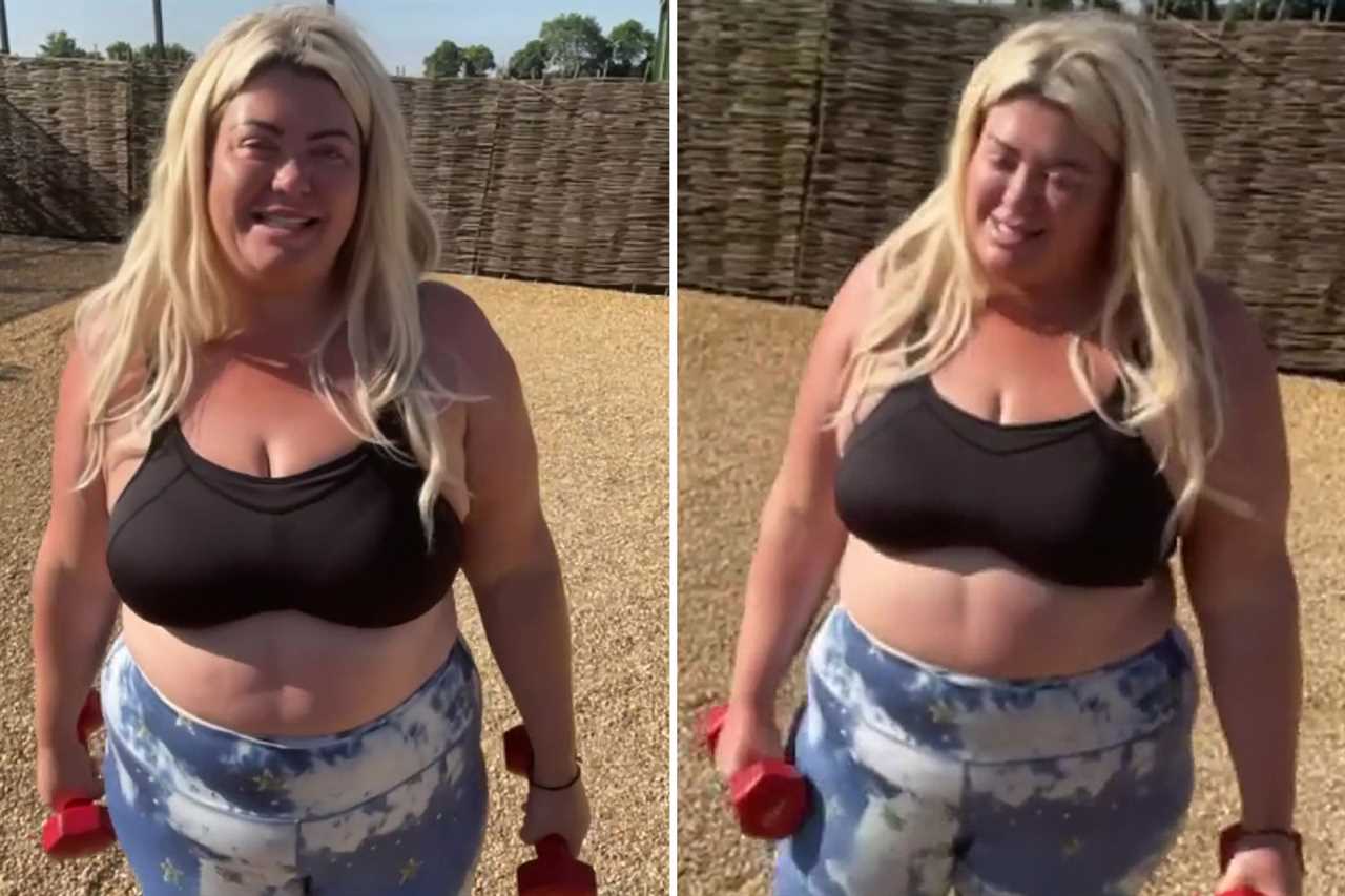 Gemma Collins looks slimmer than ever as she shows cleavage in figure-hugging gold dress