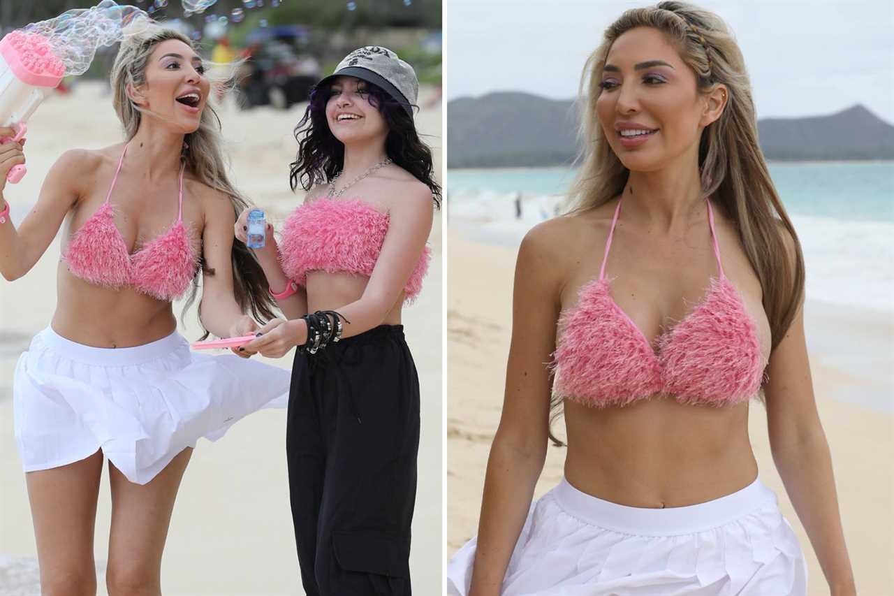 Teen Mom Farrah Abraham’s most NSFW bikini moments including her denim thong look and spilling out of her sheer swimsuit